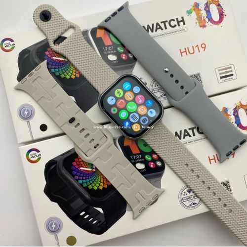 Smartwatch HU19– GPS Bluetooth Waterproof Smart Watch Super AMOLED touch screen, Health & Fitness Tracking, Custom Dial, Sleep Monitor with 3 interchangeable straps
