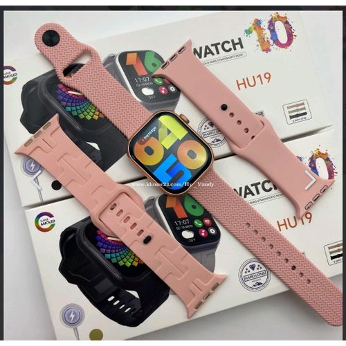 Smartwatch HU19– GPS Bluetooth Waterproof Smart Watch Super AMOLED touch screen, Health & Fitness Tracking, Custom Dial, Sleep Monitor with 3 interchangeable straps
