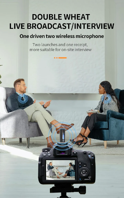 2PCS Professional Dual Bluetooth Wireless 3.5mm Lavalier Lapel Microphone Omnidirectional Condenser Mic for Camera Speaker Smartphone Recording Mic for Youtube