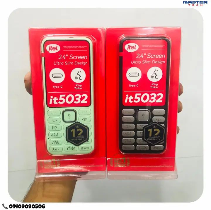 itel 5032 Basic Cellphone Original (Keypad) Ultra Slim 2.4" Screen | Wireless FM | 1000mAh | Type-C Featured Phones
itel 5032 Basic Cellphone Original (Keypad) Ultra Slim 2.4" Screen | Wireless FM | 1