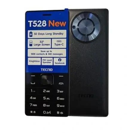 ORIGINAL [NEW ARRIVAL!!!!NEW TECNO T528 SCREEN 3.0” STORAGE 16MB ROM+8MB RAM, FM RADIO,DUAL SIM,KING VOICE 2500MAH BATTERY CAPACITY,TYPE C CHARGER,CAMERA,NEW ARRIVAL