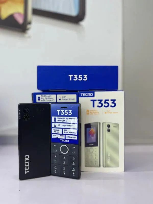 New Arrivals!!! Original TECNO T353 FEATURE PHONE, 2.4" DISPLAY ,3000mAh MASSIVE BATTERY STYLISH DESIGN,SAVE UP TO 1000 CONTACTS AND 500 MESSAGES