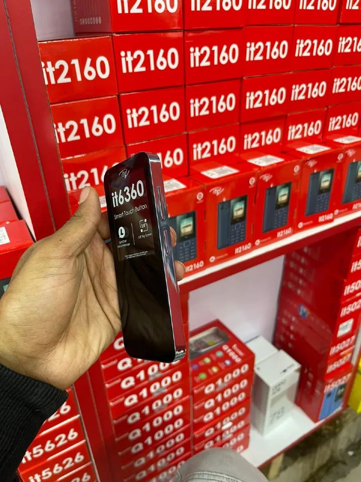 New Arrivals on Offer ITEL 6360, SMART TOUCH BUTTON DUAL SIM 2MP CAMERA, 64MB + 64MB,UPTO 32Gb, 2.8"SCREEN LONG STANDBY 2000mAh 40 DAYS FEATURE PHONE