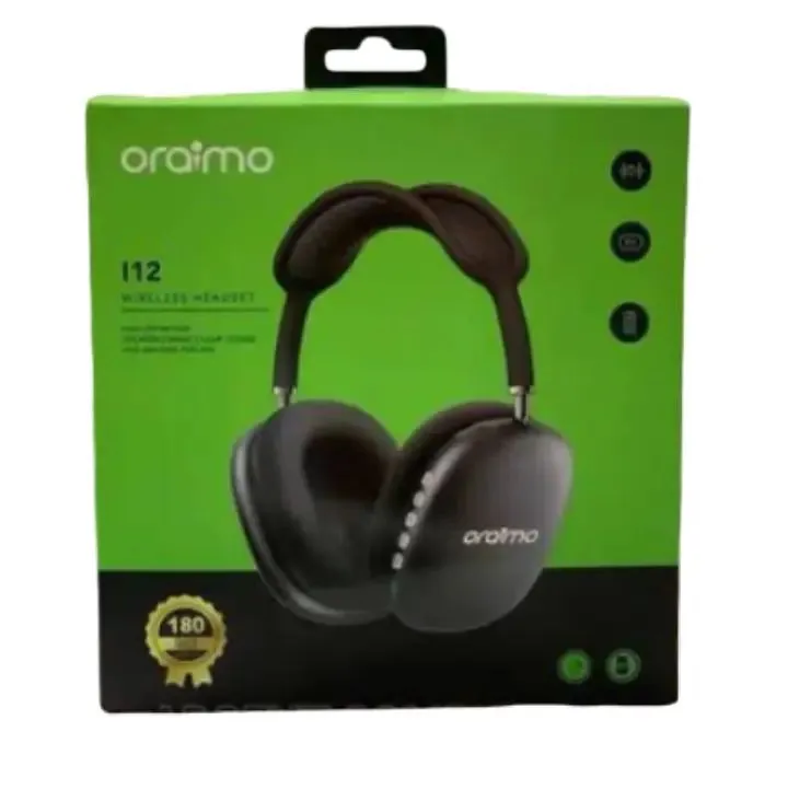 Oraimo i12 Wireless Headset – Super Bass Wireless Bluetooth Headphones With Microphone and Noise Cancellation Gaming Headset Stereo HiFi Earphones- (Random of Black, white, green and Pink)