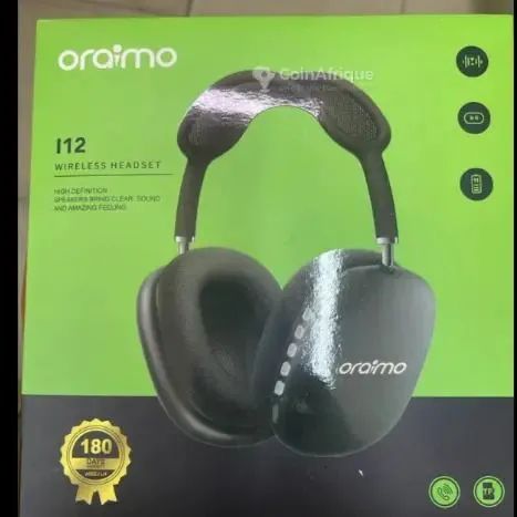Oraimo i12 Wireless Headset – Super Bass Wireless Bluetooth Headphones With Microphone and Noise Cancellation Gaming Headset Stereo HiFi Earphones- (Random of Black, white, green and Pink)