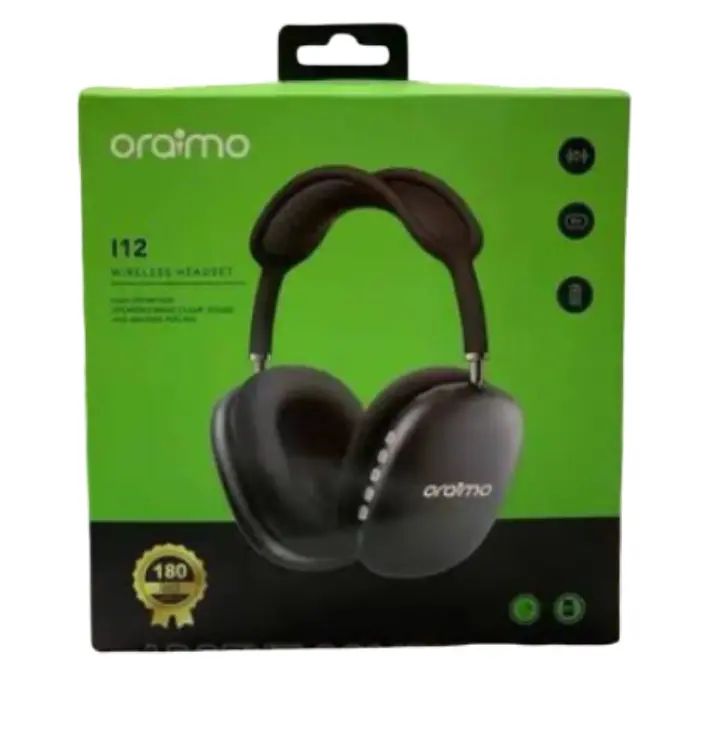 Oraimo i12 Wireless Headset – Super Bass Wireless Bluetooth Headphones With Microphone and Noise Cancellation Gaming Headset Stereo HiFi Earphones- (Random of Black, white, green and Pink)