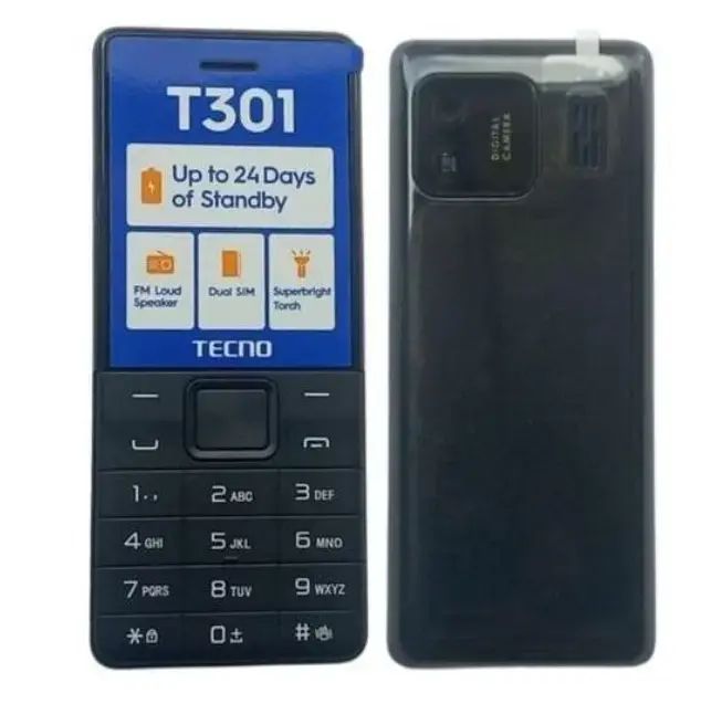 Tecno T301 Dual Sim 1.77-inch screen With Camera & TorchLight Fm Loud Speaker ,with up to 24 Days of Standby Battery 1150mAh battery capacity Featured Phones
