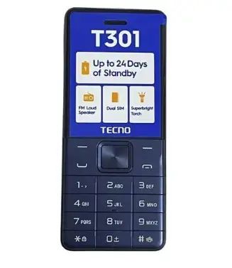 Tecno T301 Dual Sim 1.77-inch screen With Camera & TorchLight Fm Loud Speaker ,with up to 24 Days of Standby Battery 1150mAh battery capacity Featured Phones