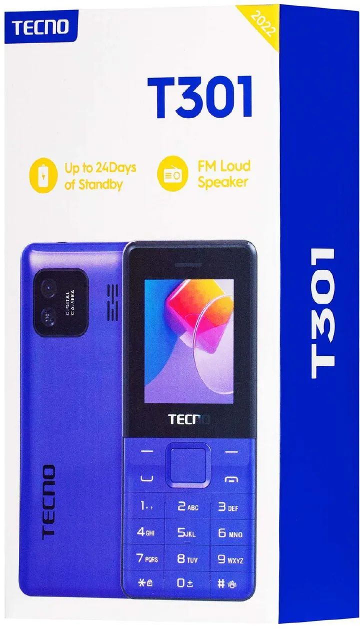 Tecno T301 Dual Sim 1.77-inch screen With Camera & TorchLight Fm Loud Speaker ,with up to 24 Days of Standby Battery 1150mAh battery capacity Featured Phones
