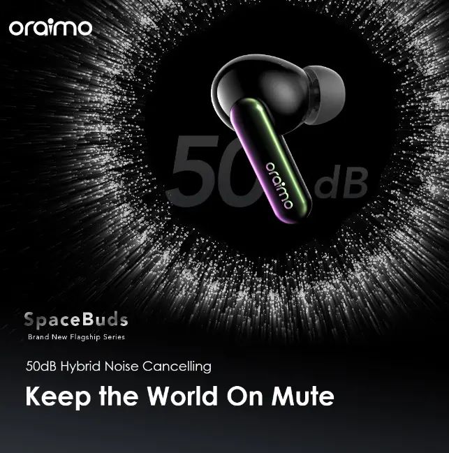 OFFER 🔥 ORAIMO SpaceBuds OTW-630 Wireless Earbuds with Active Noise Cancellation ANC, Deep Bass Premium Sound, Crystal Clear Calls, Comfortable Fit, Long Battery Life for Music and Calls and Travel