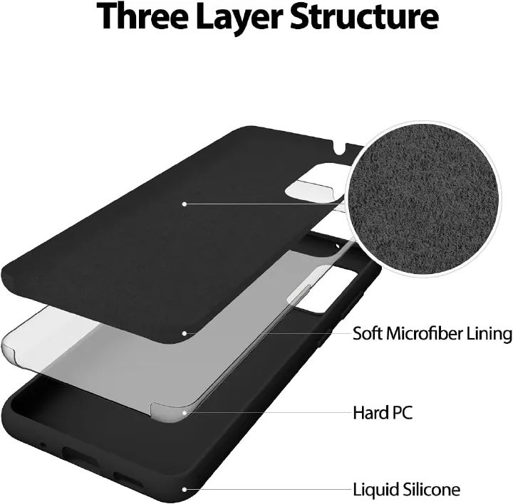 Silicone Case for Samsung Galaxy S20, S20+, S20 Ultra, S20 FE (Choose Correctly for your phone model), s20 Series, Black/Navy Liquid Silicone Phone Cover for Samsung S20, S20 Plus, S20 Ultra, S20 FE