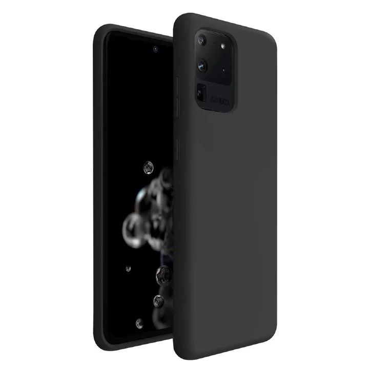 Silicone Case for Samsung Galaxy S20, S20+, S20 Ultra, S20 FE (Choose Correctly for your phone model), s20 Series, Black/Navy Liquid Silicone Phone Cover for Samsung S20, S20 Plus, S20 Ultra, S20 FE