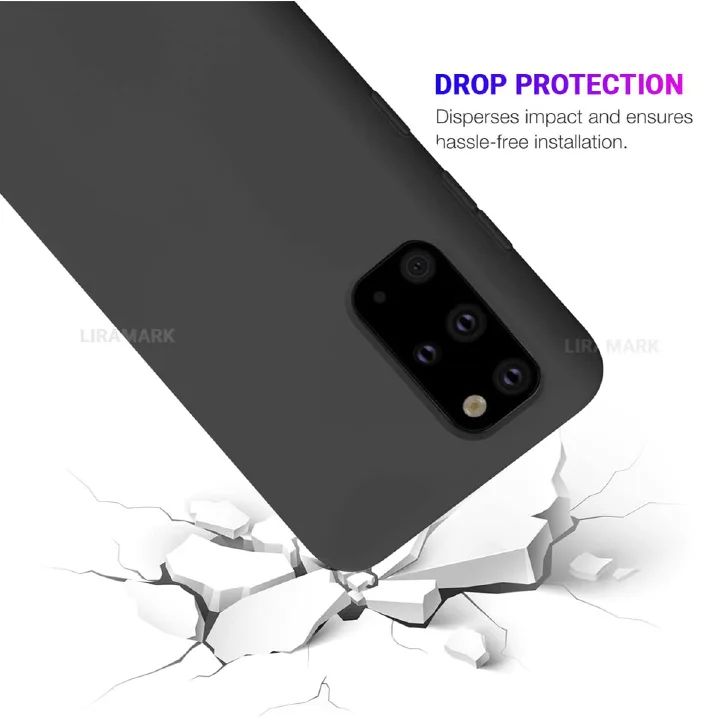 Silicone Case for Samsung Galaxy S20, S20+, S20 Ultra, S20 FE (Choose Correctly for your phone model), s20 Series, Black/Navy Liquid Silicone Phone Cover for Samsung S20, S20 Plus, S20 Ultra, S20 FE