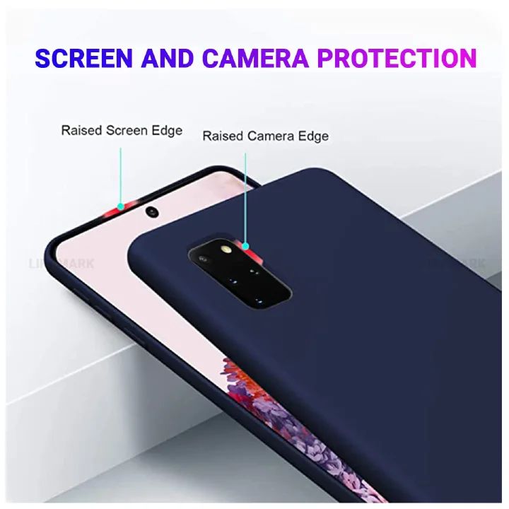 Silicone Case for Samsung Galaxy S20, S20+, S20 Ultra, S20 FE (Choose Correctly for your phone model), s20 Series, Black/Navy Liquid Silicone Phone Cover for Samsung S20, S20 Plus, S20 Ultra, S20 FE