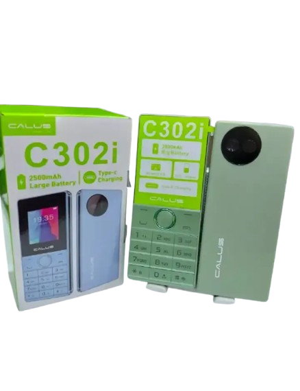 [NEW ARRIVALS!!!!]CALUS C302i phone 1.77" screen Display 2500 Battery Capacity wireless FM Torch light dual sim bright torch CALUS smart live Type C charging featured phone