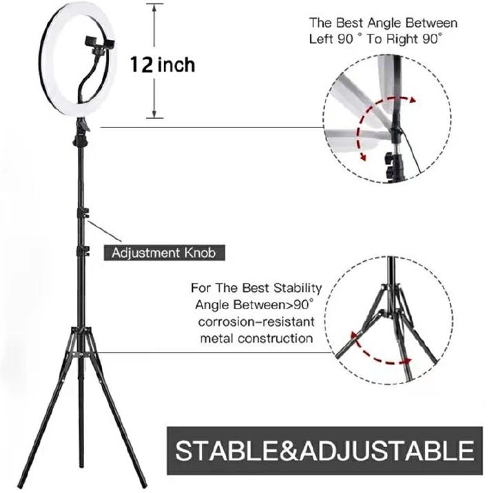 BLACK FRIDAY OFFER!! ORIGINAL 12 Inch Ringlight with Tripod Stand - LED Dimmable Beauty Ring Light for Selfie Live Stream/Makeup/Youtube/Tiktok Video