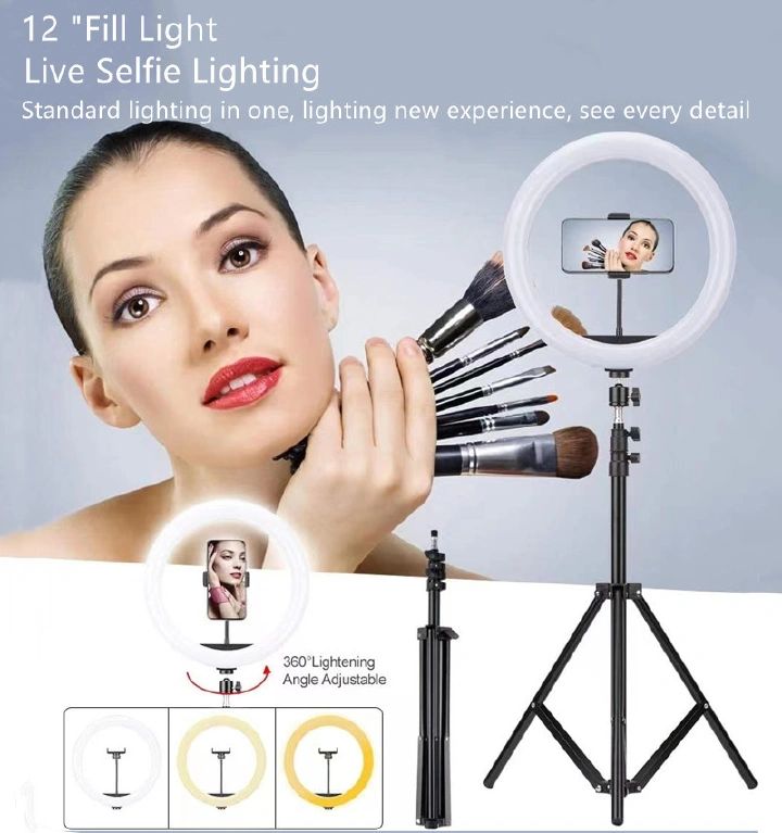 BLACK FRIDAY OFFER!! ORIGINAL 12 Inch Ringlight with Tripod Stand - LED Dimmable Beauty Ring Light for Selfie Live Stream/Makeup/Youtube/Tiktok Video