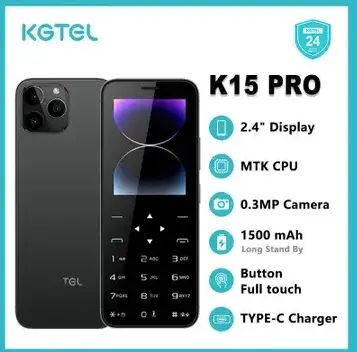 NEW ARRIVALS!! KGTEL K15 PRO 2.4" DISPLAY DUAL SIM CARD 0.3MP CAMERA 1500MAH BUILT-IN BATTERY BUTTON FULL TOUCH TYPE-C CHARGER SCREEN TOUCH KABAMBE MULIKA MWIZI FEATURED
