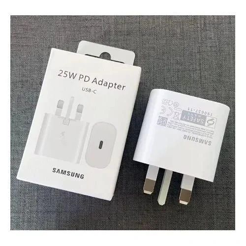 Original Samsung 25W PD SuperFast USB C - TYPE C Charger Complete for Galaxy A17,A16,A07,A06,A26,A15,A25,A05,A05S,A06,S23FE With Type C Output