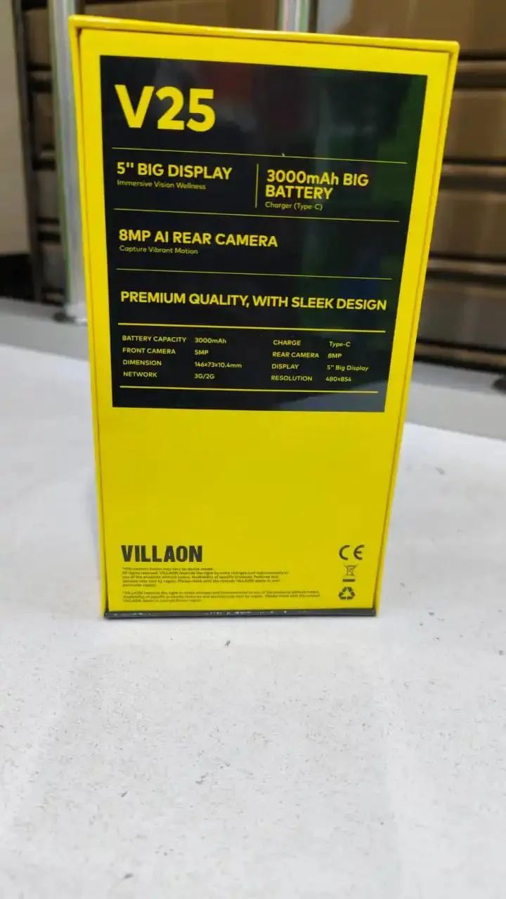 PROMOTION !Villaon V25 64GB+4GB (2+2) 5.0″ Display 8MP Rear + LED Flash 5MP Selfie 3000mAh Battery Dual SIM Type-C Charger Included Smart Phone Basic Android Experience Smart phones