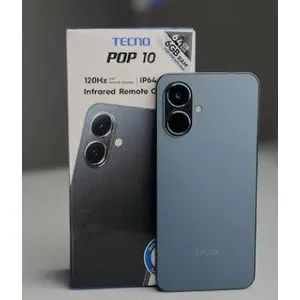[RAMADAN OFFER 🔥]TECNO POP 10 64GB+6(3+3)GB 4G Network 6.67" 120Hz Hole Screen Dual Speakers IP64 Waterproof 13MP 5000mAh 15W Type-C Android 15 Dual SIM Phone Side Fingerprint Unlock phones