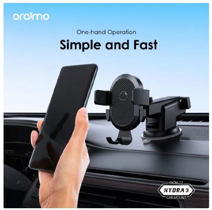 SPECIAL OFFER Oraimo Hydra 3 Stable Safe Universal Car Phone Holder Long Arm,360°Adjustable Magnet Head,Compatible with Phones of Various Sizes with a GIFT of Oraimo Highway 15 15.5W Car Charger