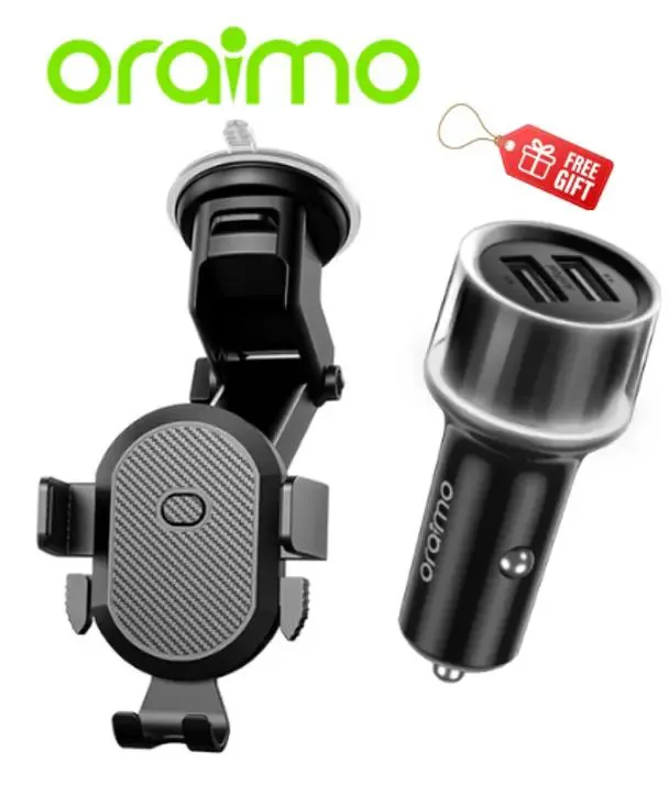 SPECIAL OFFER Oraimo Hydra 3 Stable Safe Universal Car Phone Holder Long Arm,360°Adjustable Magnet Head,Compatible with Phones of Various Sizes with a GIFT of Oraimo Highway 15 15.5W Car Charger
