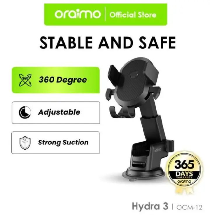 SPECIAL OFFER Oraimo Hydra 3 Stable Safe Universal Car Phone Holder Long Arm,360°Adjustable Magnet Head,Compatible with Phones of Various Sizes with a GIFT of Oraimo Highway 15 15.5W Car Charger