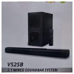 VITRON V52SB 2.1 WIRED SOUNDBAR SYSTEM - Remote Control, 8000watts, Bluetooth, Aux/ USB Support, Sd card