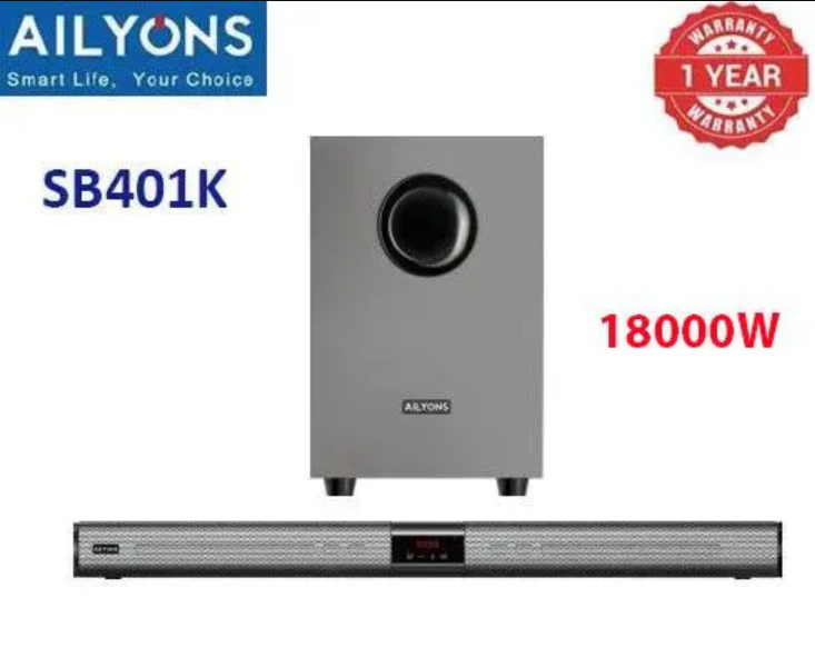 AILYONS SB401K 2.1CH Speaker System woofer Sound Bar Subwoofer Soundbar Multimedia 18000W PMPO Black