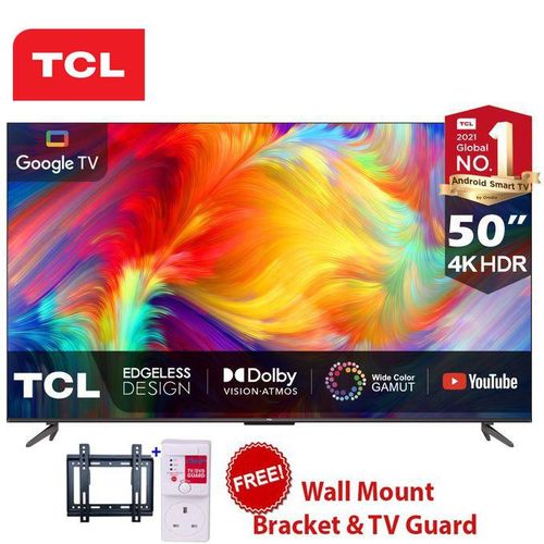 TCL 50" Inch-UHD-4K Smart GOOGLE TV,BLUETOOTH-ENABLED,NETFLIX,YOUTUBE,FRAMELESS + FREE GIFTS