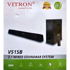 VITRON V51SB 2.1‑CHANNEL HIGH‑POWER HOME THEATRE SOUNDBAR SYSTEM WITH SUBWOOFER, USB, SD, AUX, AND BLUETOOTH SUPPORT