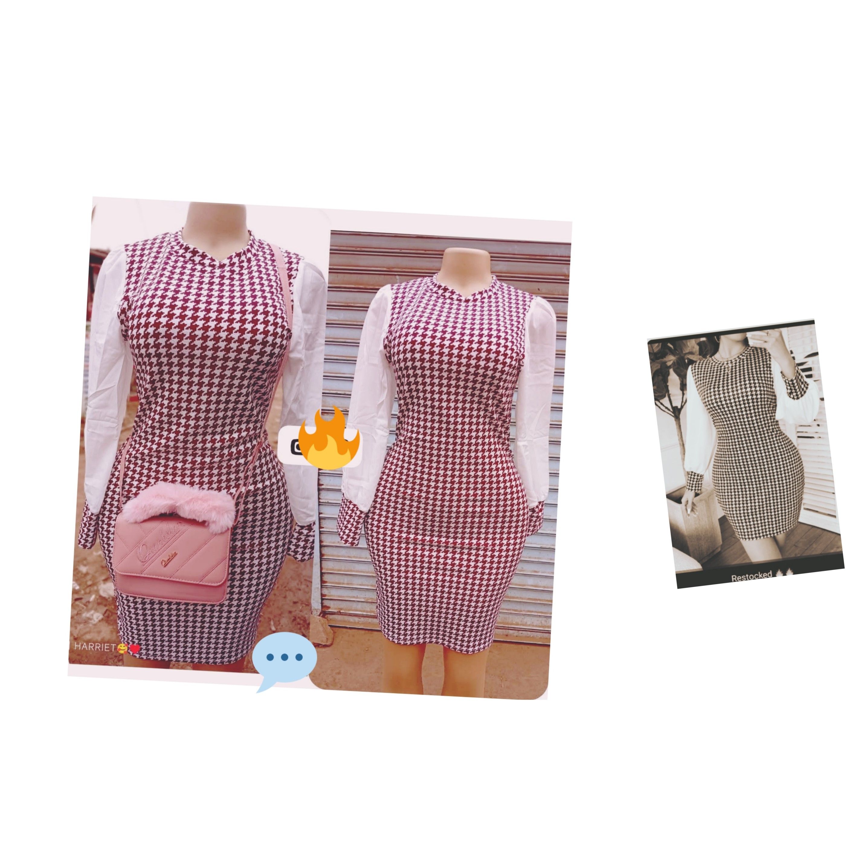 Cute Ladies' Mini Dress - Maroon/White