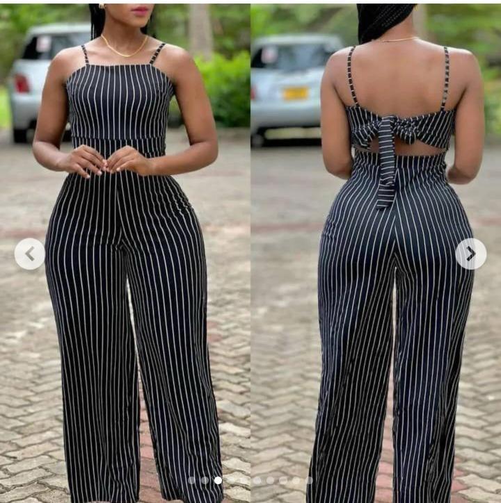 Casual Elegant Ladies' Cozy Jumpsuits - Black Striped
