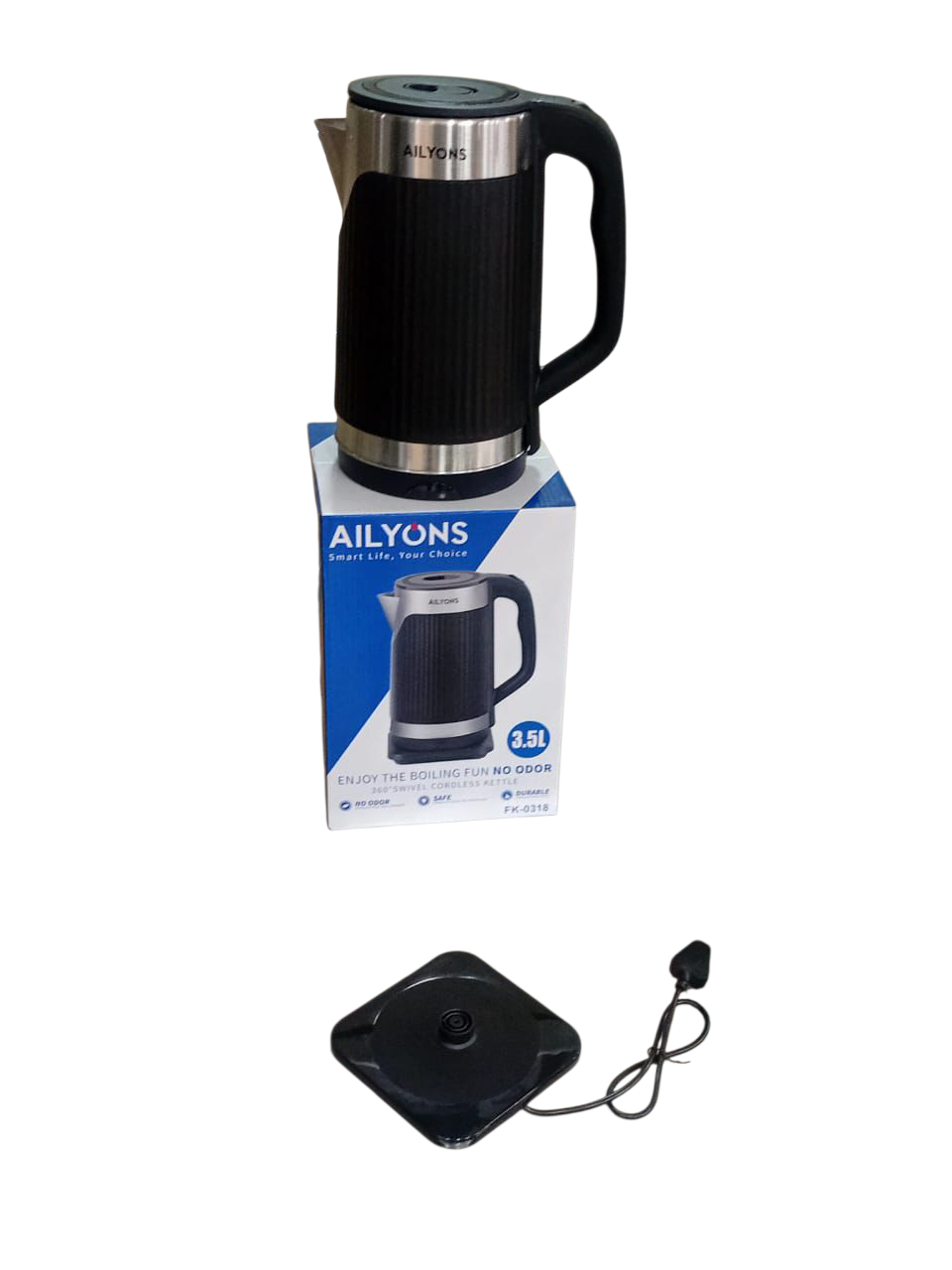 3.5 L Black stainless steel Electric kettle
