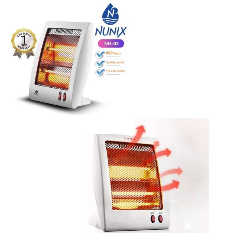 Nunix Electric Quartz Room Space Heater With Over Heat Protection 800 W With Thermostat Heat up room in 5minutes