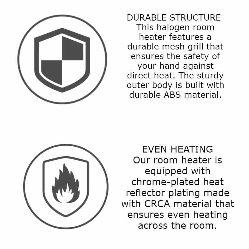 Nunix Electric Quartz Room Space Heater With Over Heat Protection 800 W With Thermostat Heat up room in 5minutes