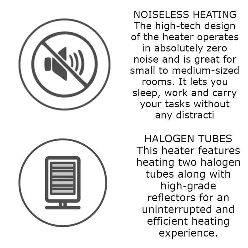 Nunix Electric Quartz Room Space Heater With Over Heat Protection 800 W With Thermostat Heat up room in 5minutes