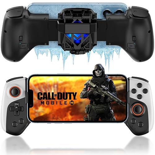 Cooling Phone Game Controller for iPhone/Android/PC/Switch Support, Mobile Gaming Controller with Cooler for iPhone 16/15/14, Galaxy S24/S23/S22, For Android 6.0+ phones– Customizable Buttons, Turbo