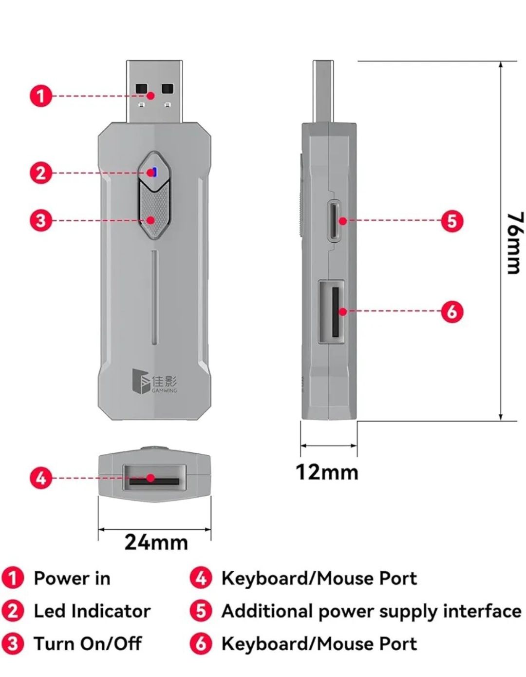 5 in 1 X8 PRO Mobile Game Combo Pack with RGB Mini Gaming Keyboard & Mouse & Mobile Holder,Gaming Adapter with Mobile Game Converter for Android Mobile Phone (X8 Pro)