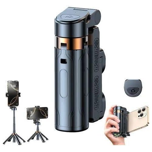 JC-25 3-in-1 Mini Wireless Selfiestick Quadropod Super Mini Selfie Stick Portable Phone Holder Photo and Video Shooting Aid Versatile Integrated Design Bluetooth Remote For Live Broadcasting