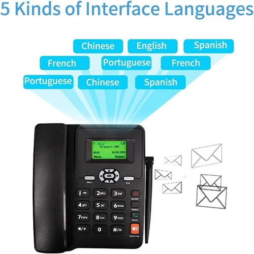 Classic GSM Desk Telephone, Household Desk Phone with Volume Adjustable, Caller Identification, Redial Function, Hands-Free Landline Phone for Business or Family