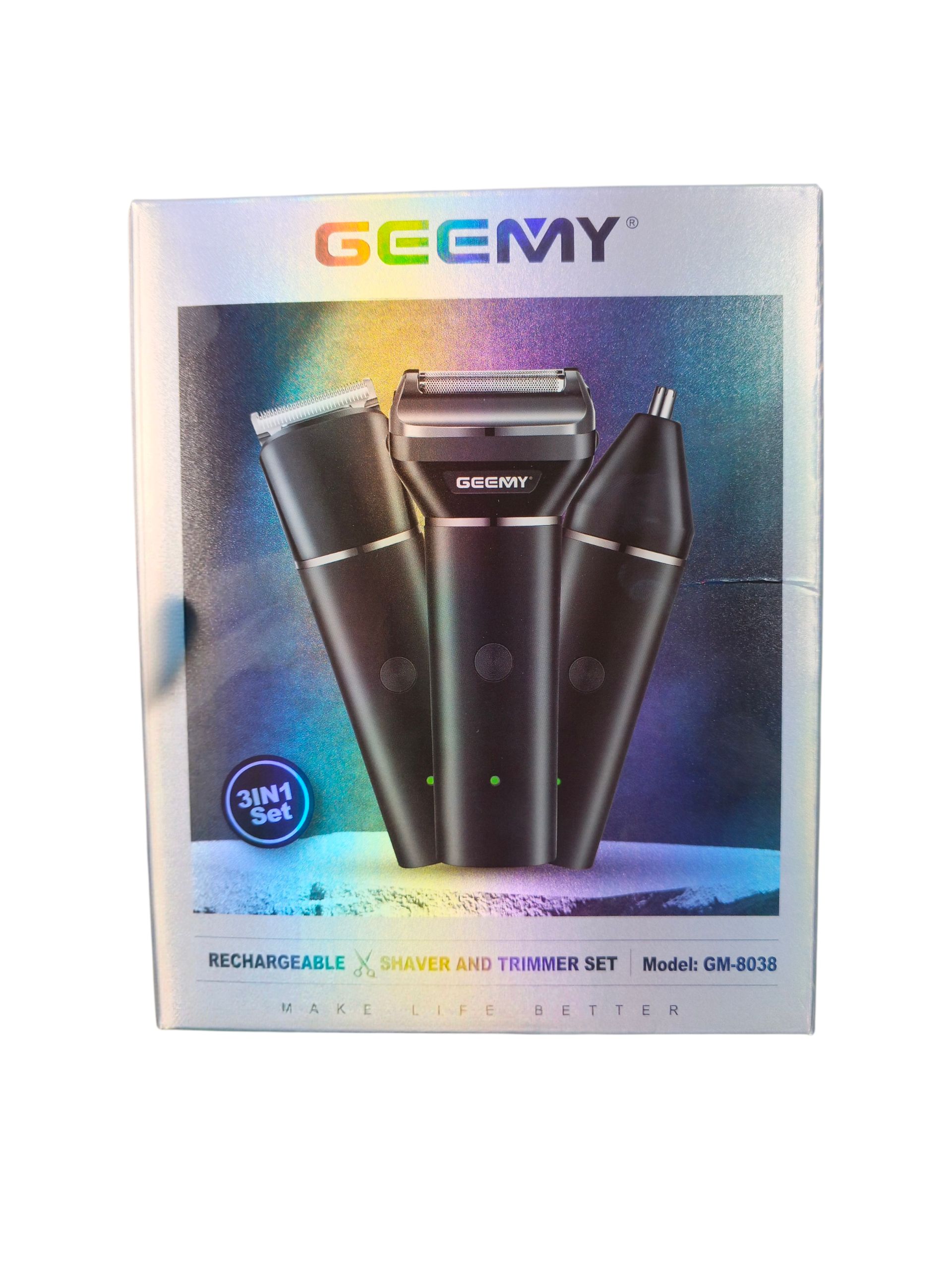 New Geemy 3 in 1 Electric Hair Trimmer Rechargeable, trimmer, smoother,nose trimmer,Hair shaver Model GM-8038