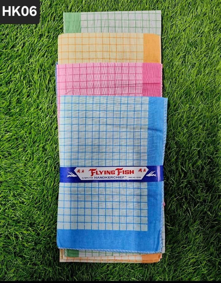Generic 6 pieces cotton Unisex handkerchiefs, 100% Cotton Asorted as picture