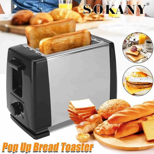 Sokany Sokany-Pop Up Toaster 2-Slice Stainless Steel Bread Toaster with Adjustable Browning, Auto Pop-Up, Removable Crumb Tray, Cool-Touch Housing for Fast Even Toasting