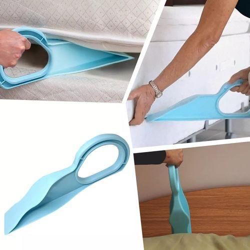 2 in 1 Mattress Lifter and Bedsheet Tucker Tool - Plastic Stand for Lifting and Holding Mattress, Wedge Elevator for Easy Bed Making (Pack of 2)