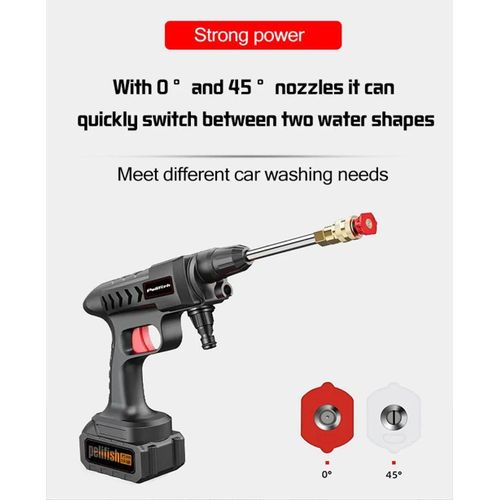 Rechargeable Cordless high Pressure car Washer,, car washing water gun with 6-in-1 Standard Nozzle, horses pipe, 2 Batteries for Car, motorcycle, bike, bicycle,Floor,Wall, garden, equipment,Fence, Pet