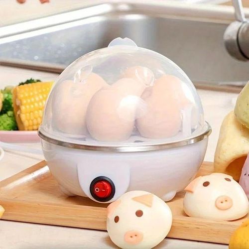 Single Layer Electric Egg Boiler With Automatic Off, 7 Egg Poacher For Steaming, Cooking, Boiling