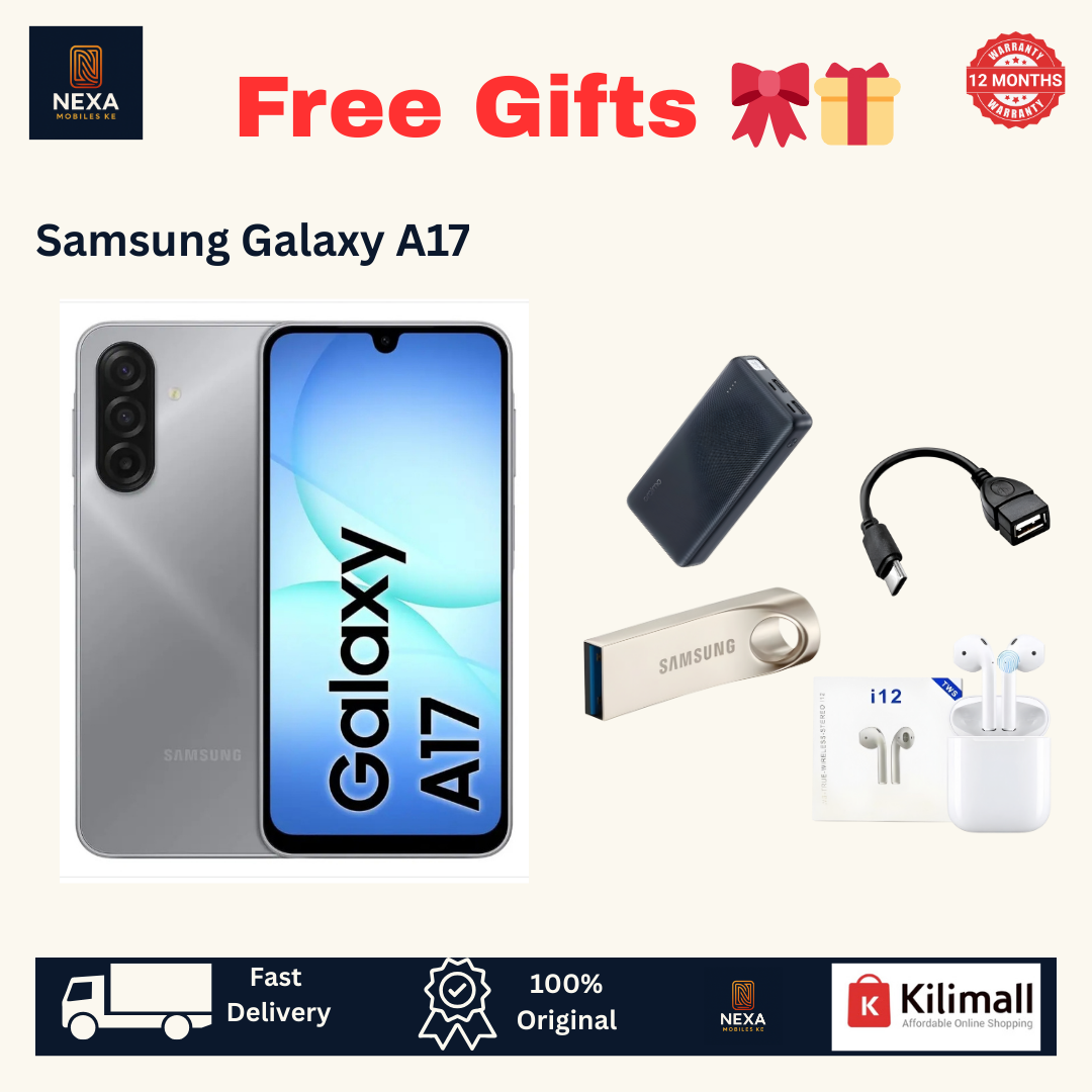 [Free Gifts 🔥🔥] Samsung Galaxy A17 128GB+4GB 6.7" Super AMOLED 90Hz Display Dual SIM (50+5+2)MP Rear 13MP Selfie 5000mAh Battery 25W Charging Fingerprint Unlock IP54 Android 15 AI Smartphone