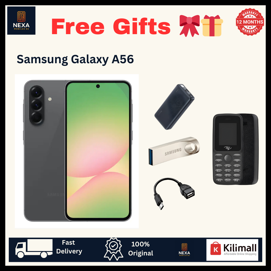 [Free Phone] Samsung Galaxy A56 5G 256GB+8GB 6.7" Super AMOLED 120Hz Display (50+12+5)MP Rear Camera 12MP Selfie 5000mAh Battery 45W Fast Dual SIM/e-SIM On-Screen Fingerprint Galaxy AI Smartphone
